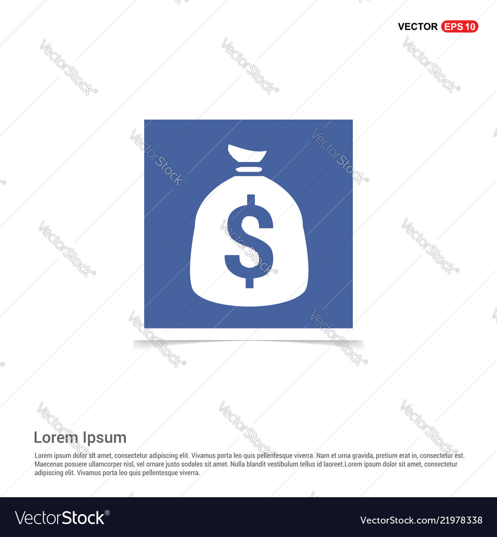 Money bag icon - blue photo frame