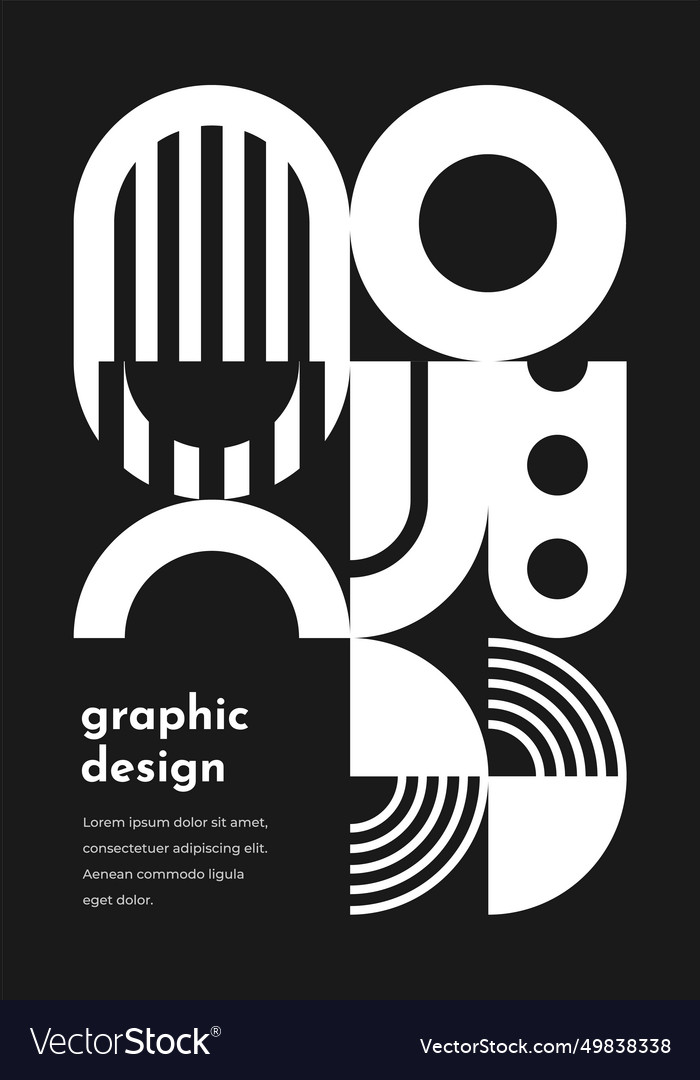 Monochrome abstract bauhaus geometric pattern