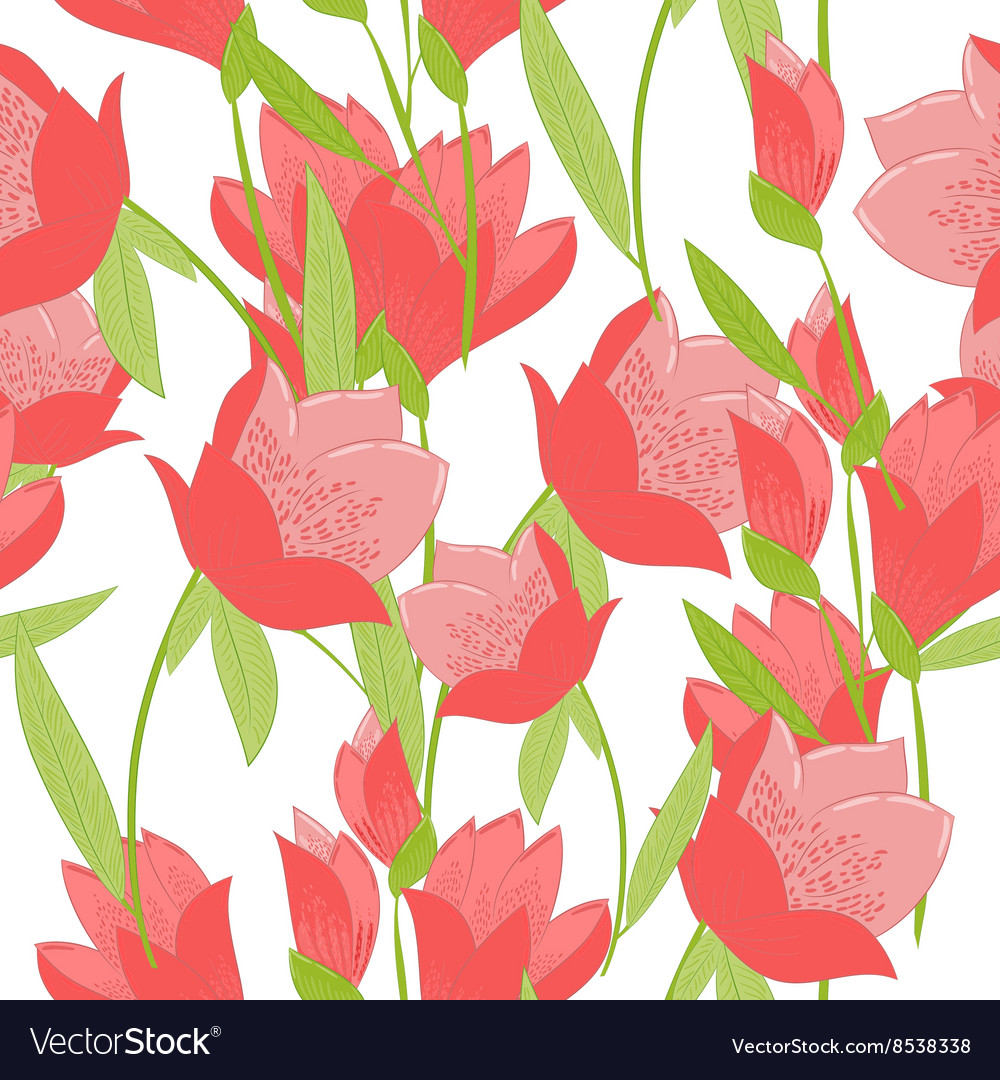 Seamless pattern with tulips