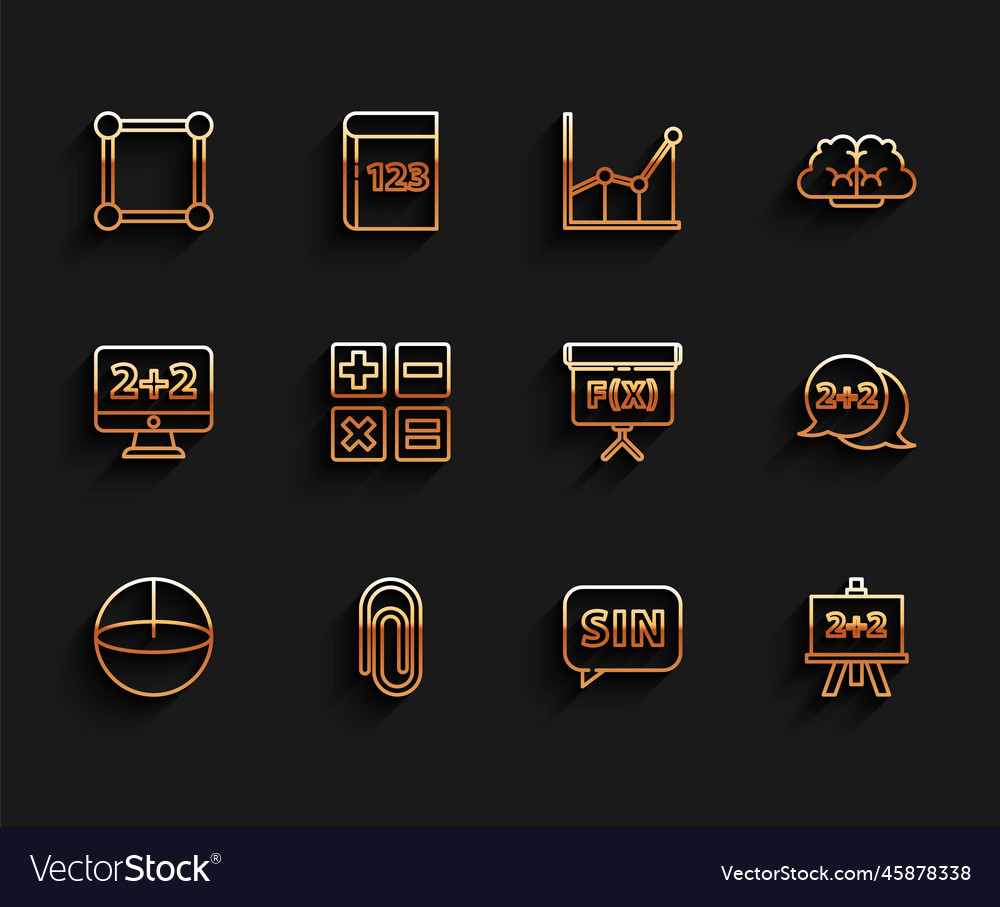 Set line calculator book with word mathematics vector image Set line calculator book with word mathematics