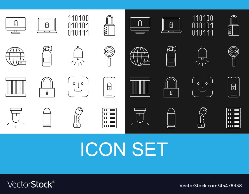 Set line server data web hosting mobile vector image Set line server data web hosting mobile