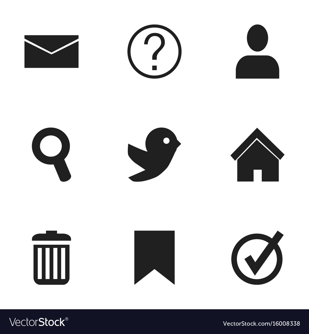 Set of 9 editable web icons includes symbols