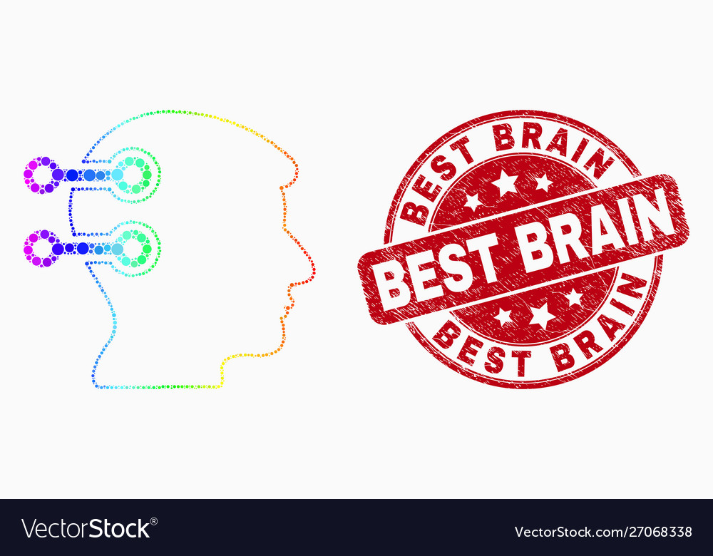 Spectral dot brain interface links icon