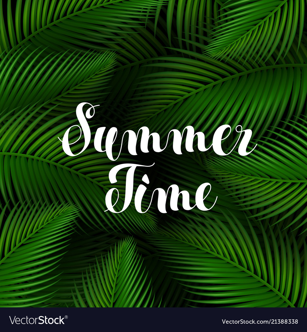 Summer time lettering poster realistic trendy