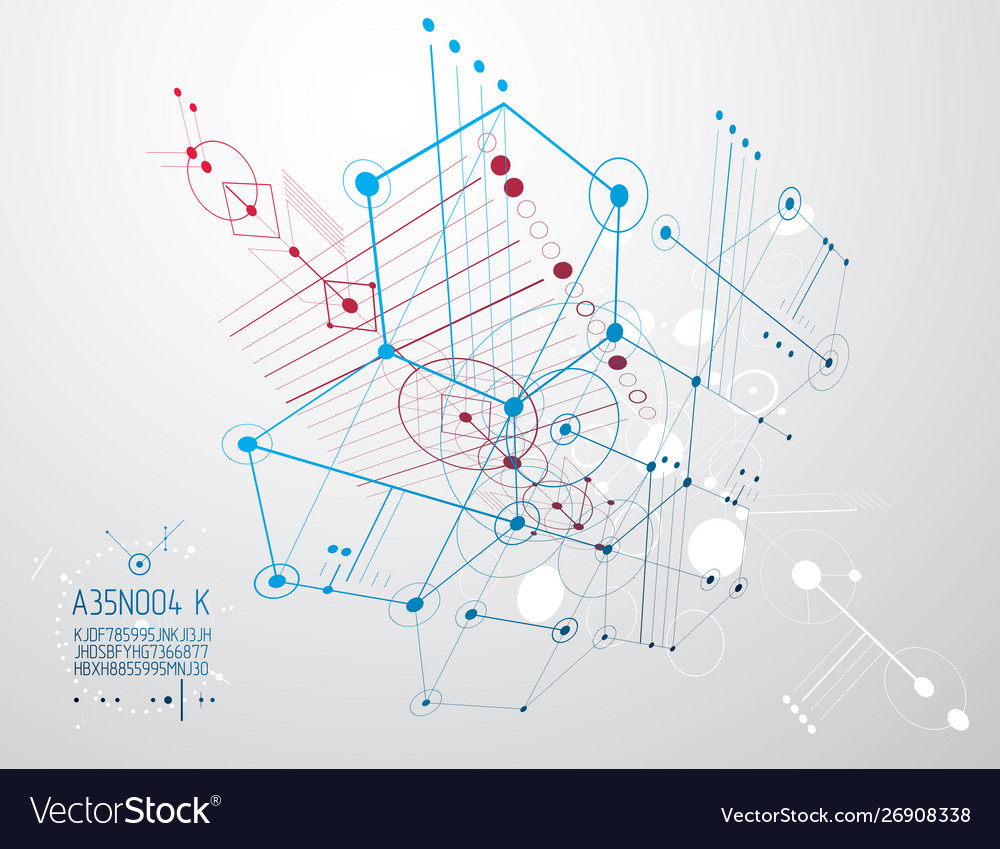 Technical plan abstract engineering draft for use vector image Technical plan abstract engineering draft for use