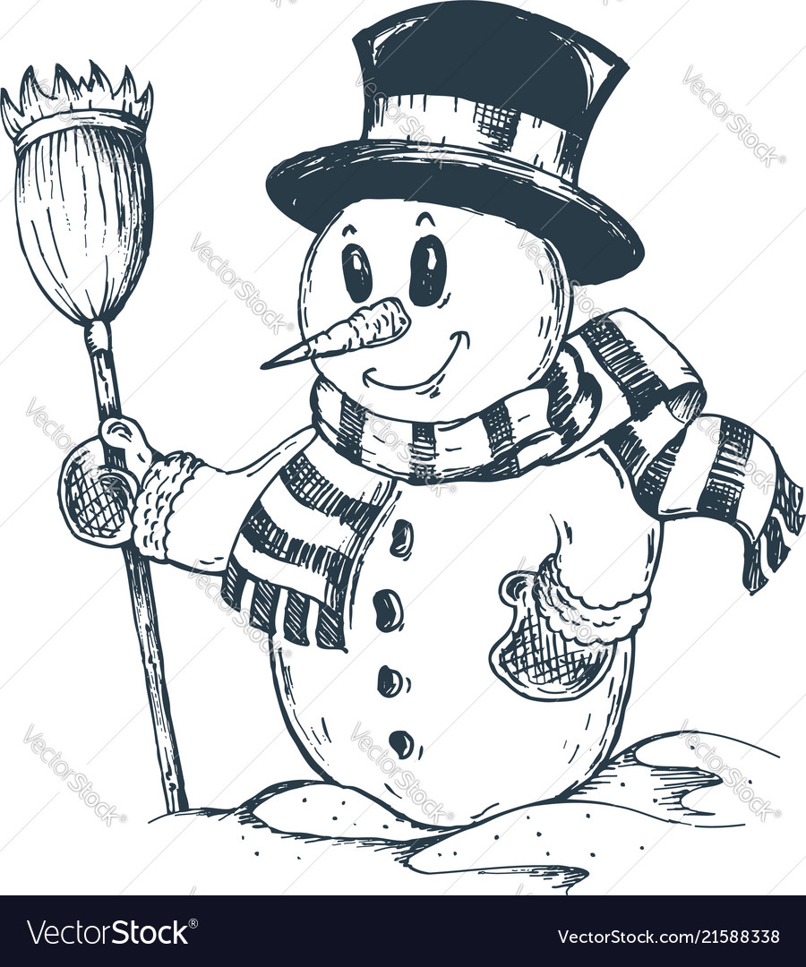 Snowman Art Drawing and Shading/Winter