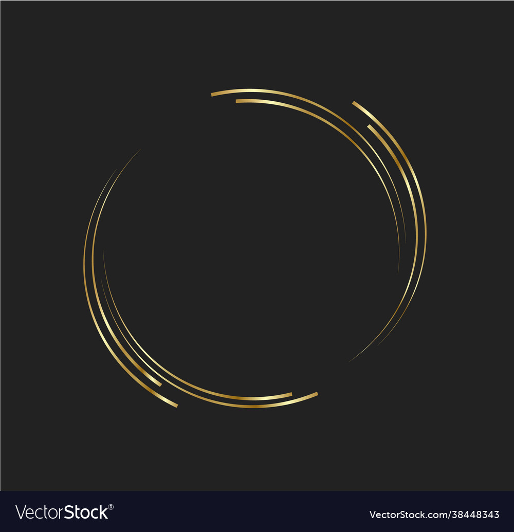 Abstract golden lines in circle form design vector image Abstract golden lines in circle form design