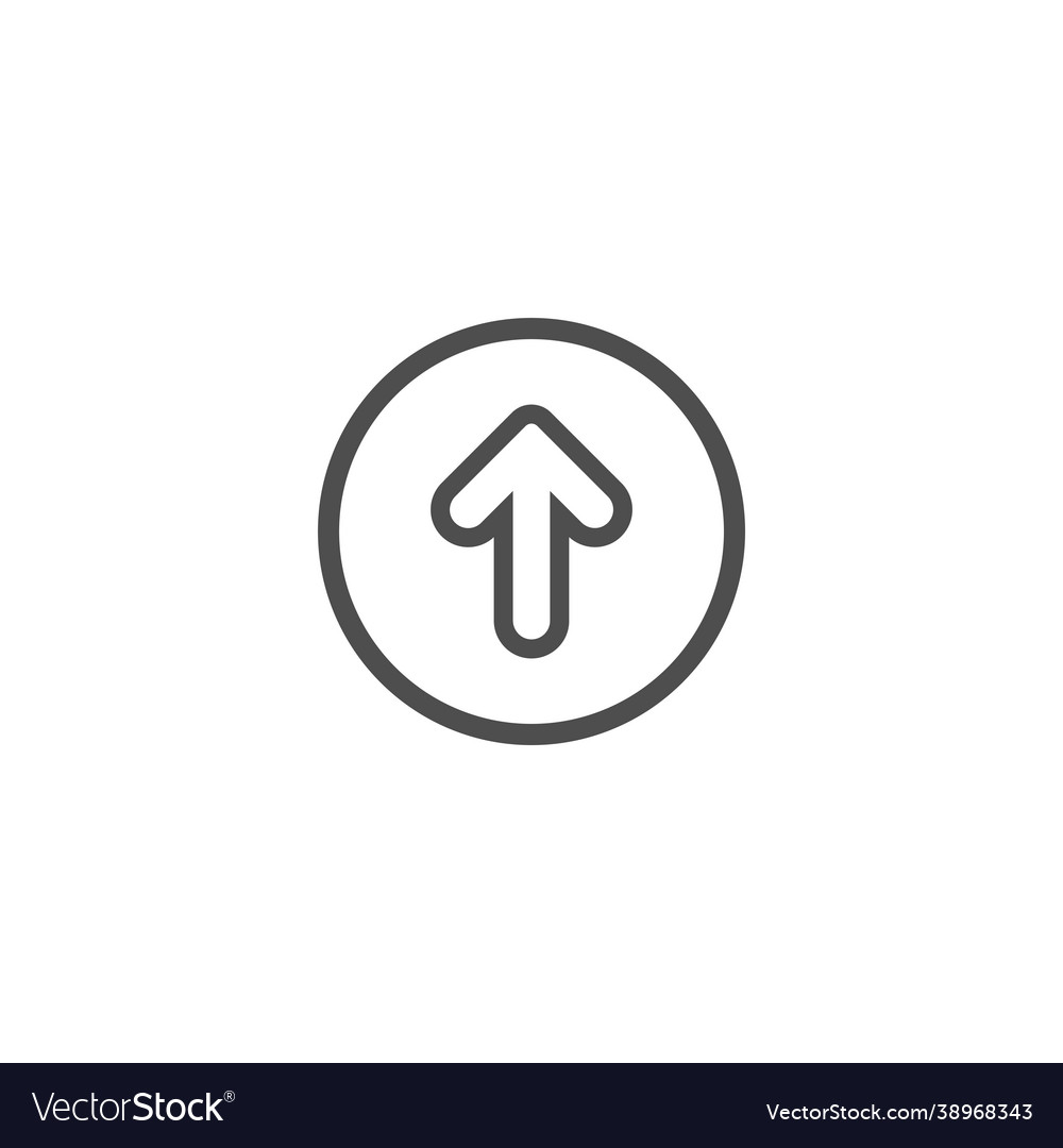 Black line rounded arrow up in circle icon vector image Black line rounded arrow up in circle icon