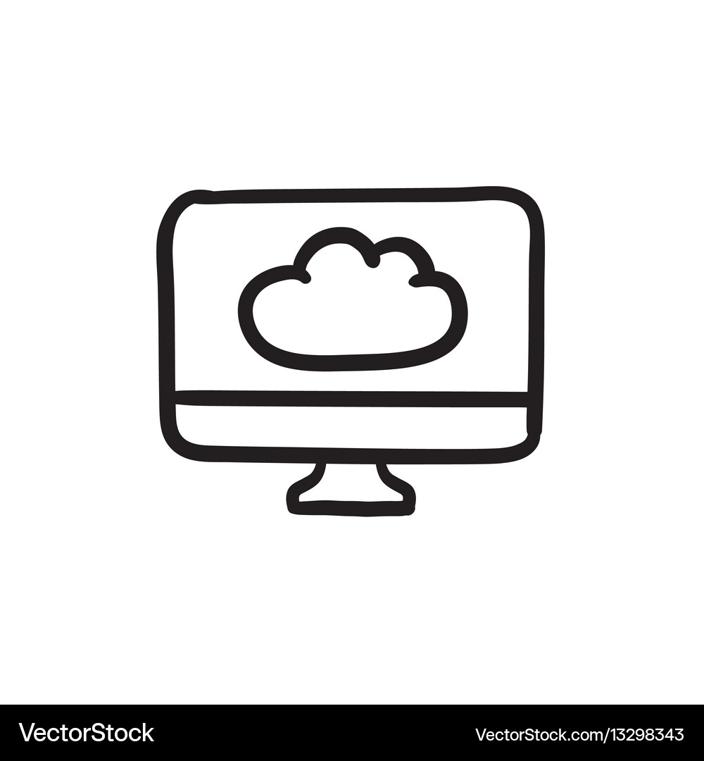 Cloud computing sketch icon Royalty Free Vector Image