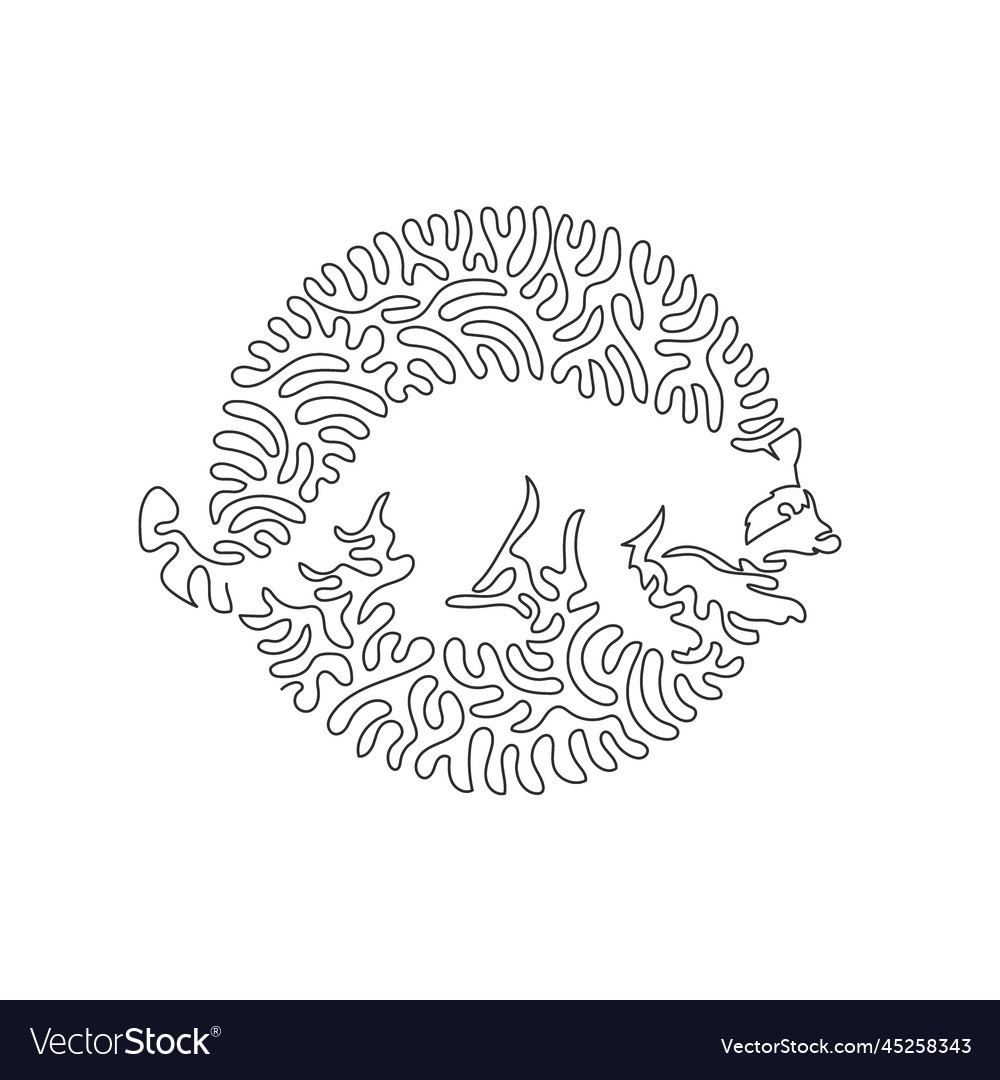 Continuous curve one line drawing of adorable vector image Continuous curve one line drawing of adorable