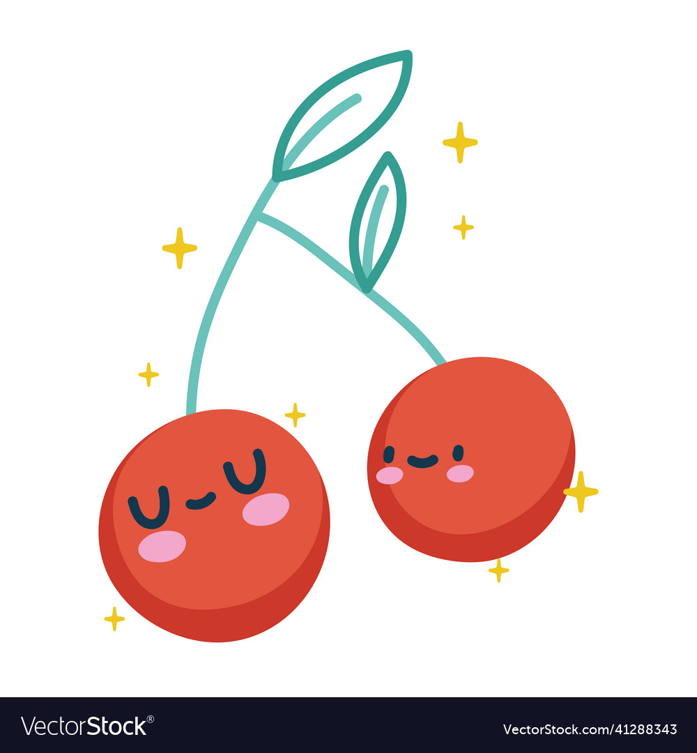 Cute cherry icon Royalty Free Vector Image - VectorStock