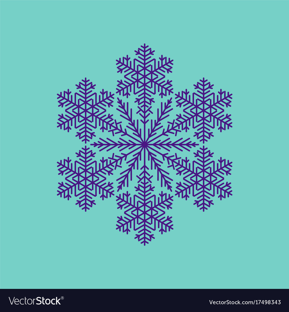 Flat on background of snowflake