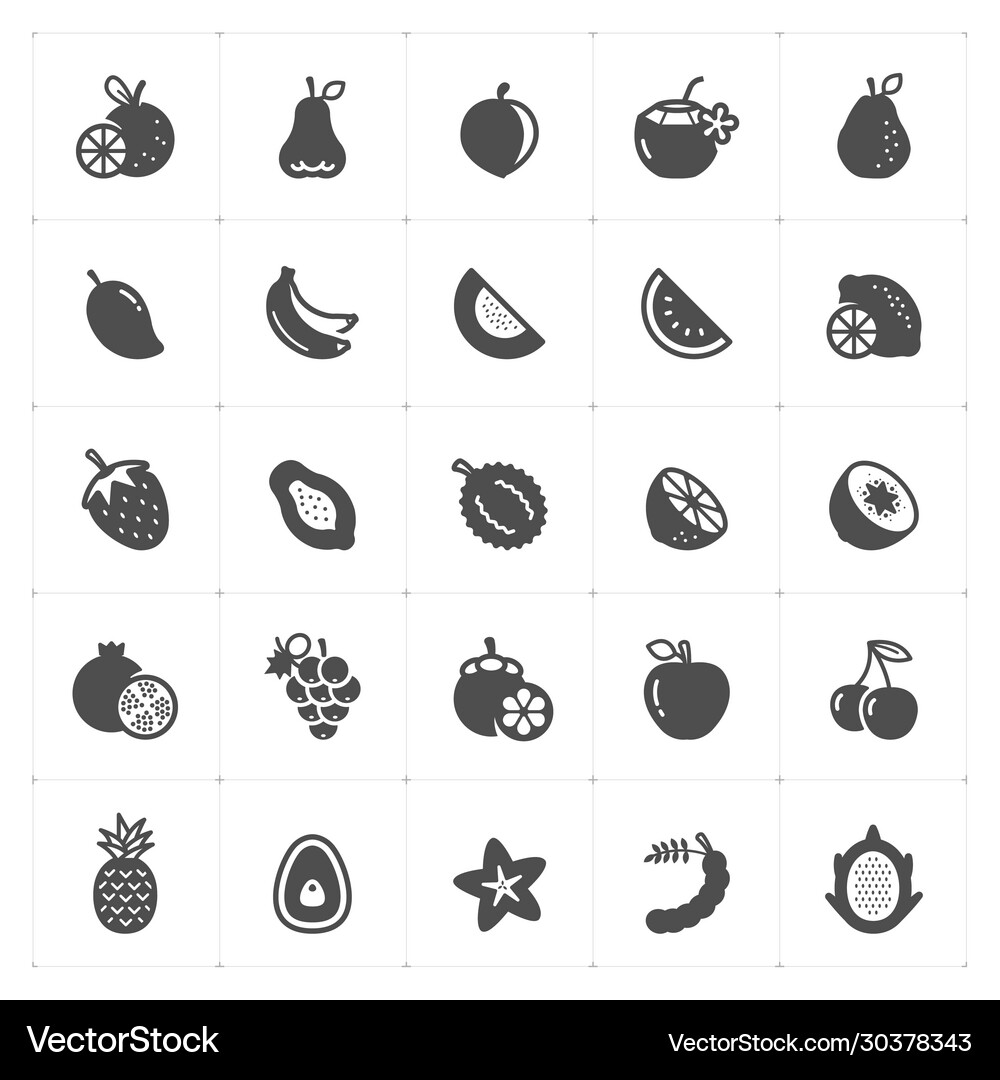 Icon set - fruit Royalty Free Vector Image - VectorStock