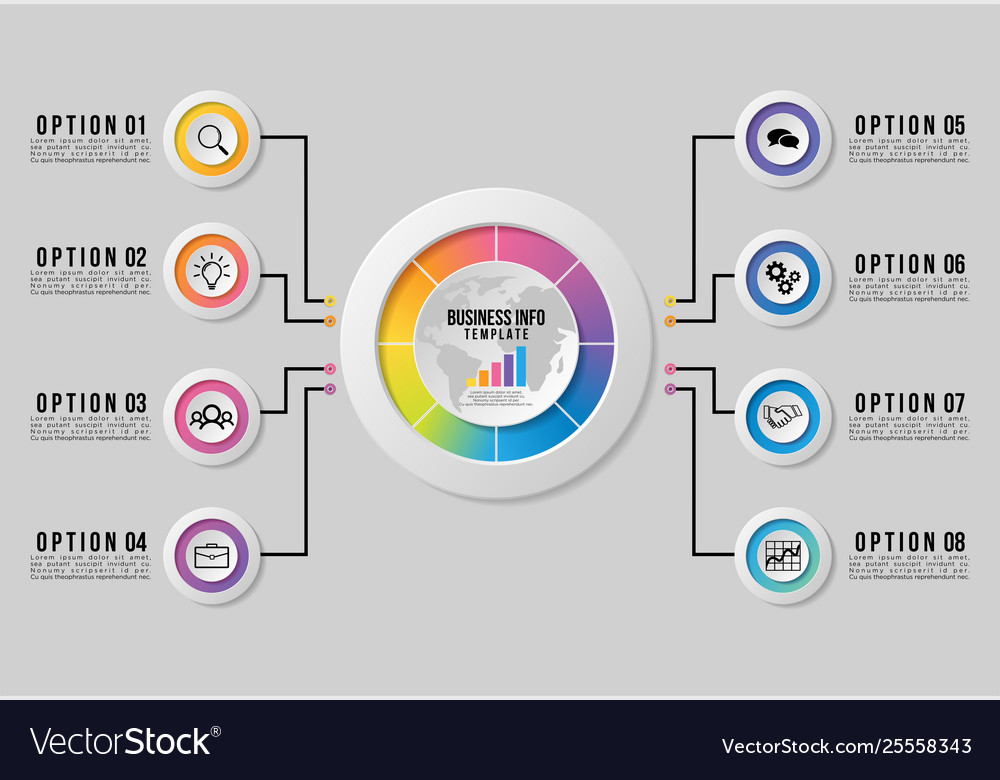 Infografische Designvorlage mit Optionen Schritten