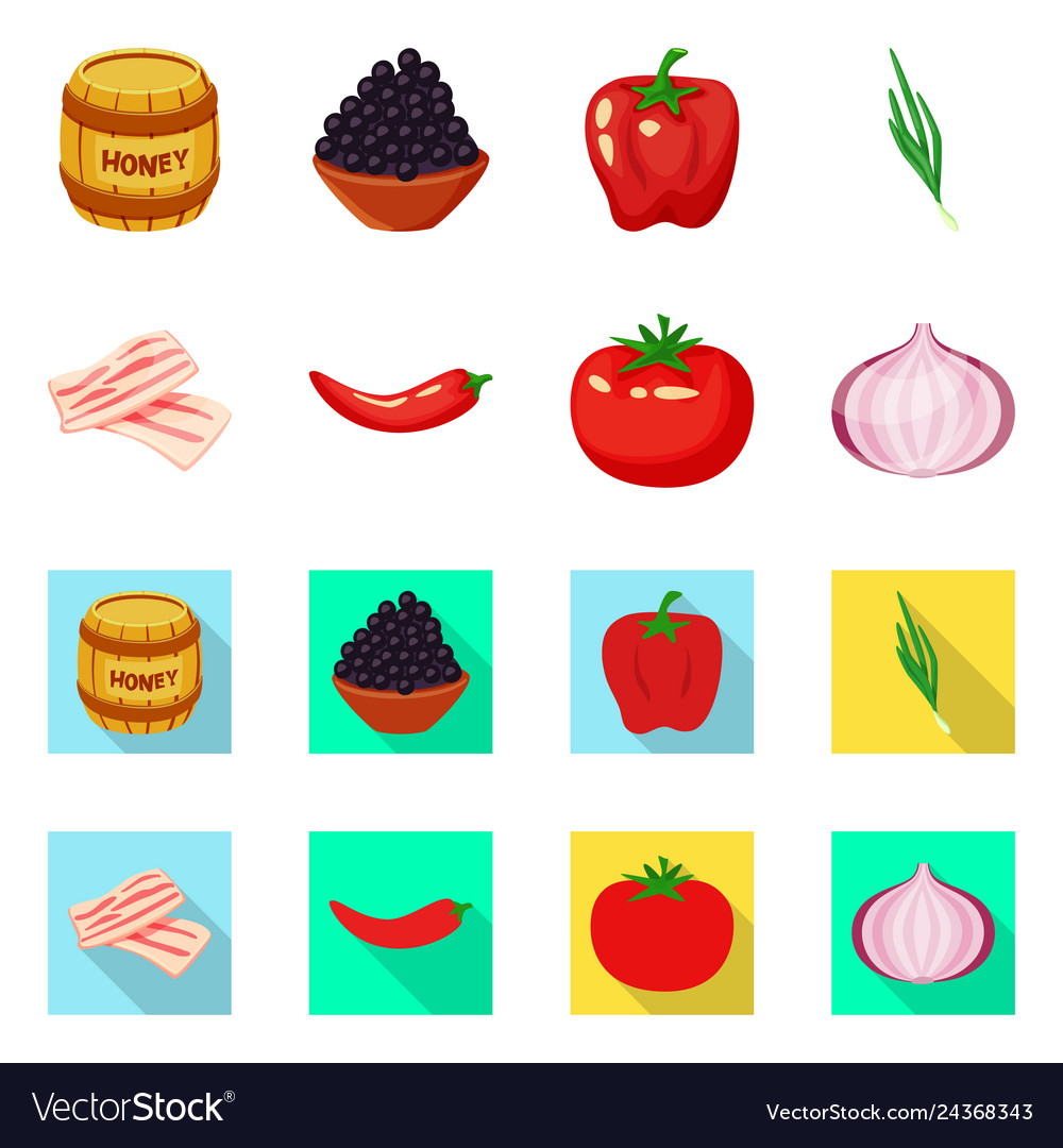 Isolated object of taste and product symbol set vector image Isolated object of taste and product symbol set