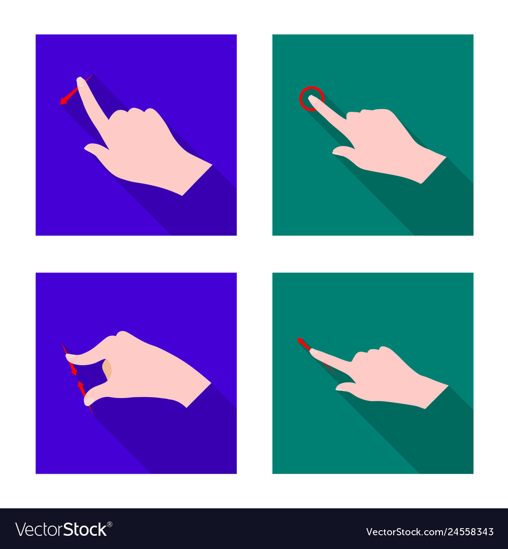 Isolated object of touchscreen and hand symbol