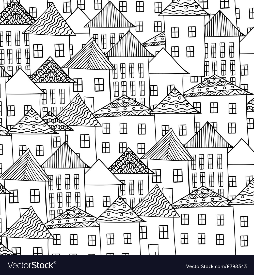 Magic city street background ink pen entangle