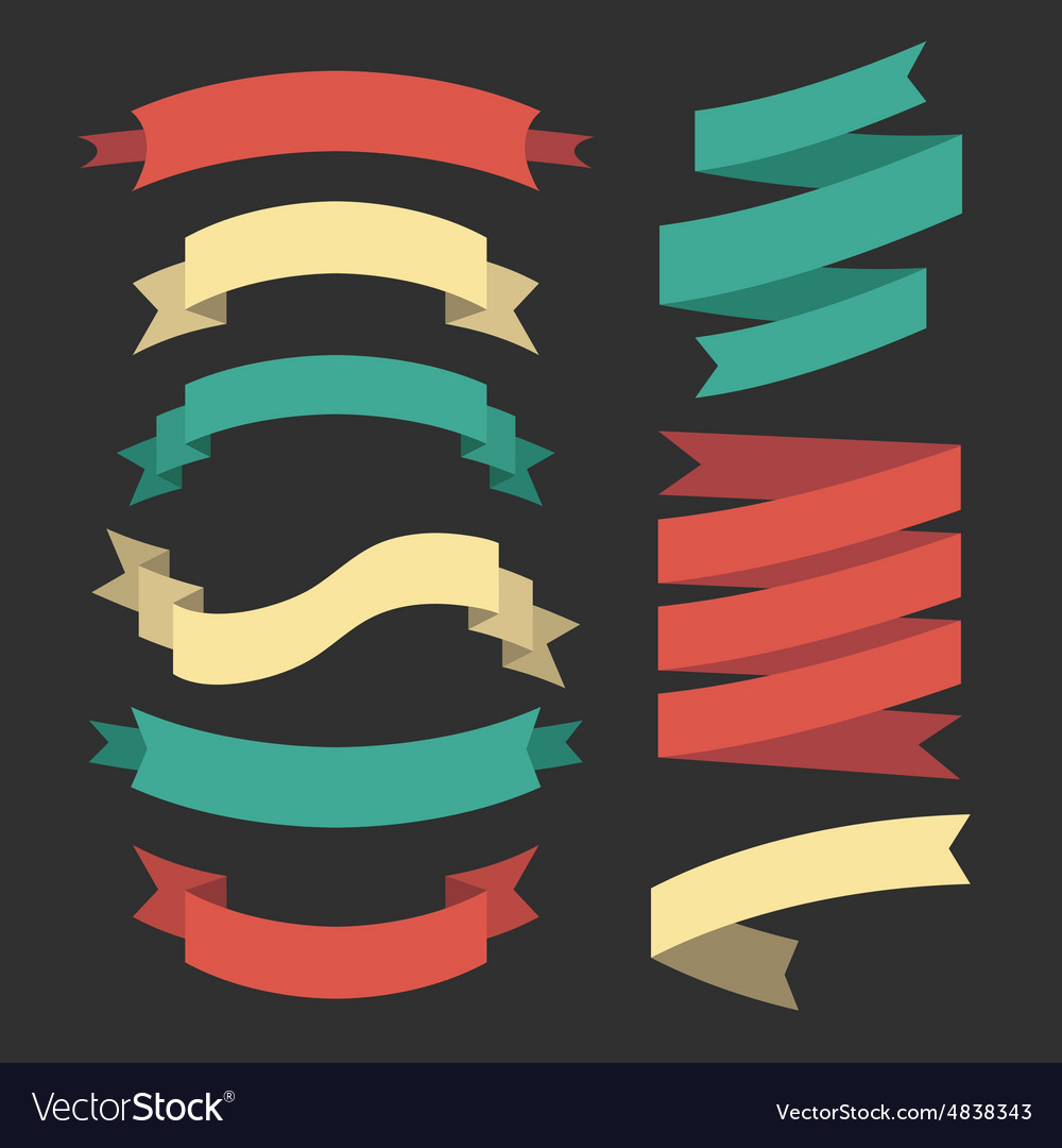 Set of ribbons and design elements
