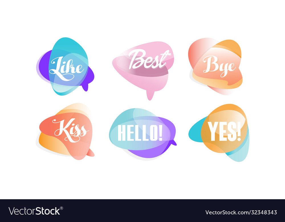 Speech bubbles with dialog words like best vector image Speech bubbles with dialog words like best