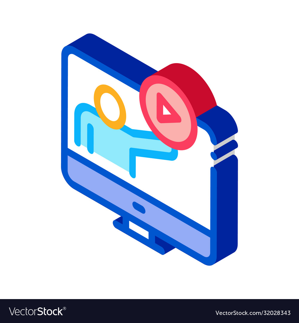 Viewing in computer mode isometric icon