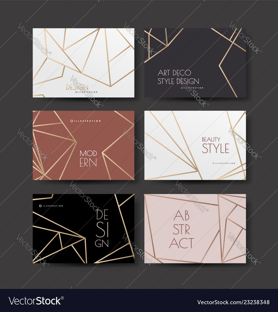 A series of designs with gold lines on white vector image A series of designs with gold lines on white