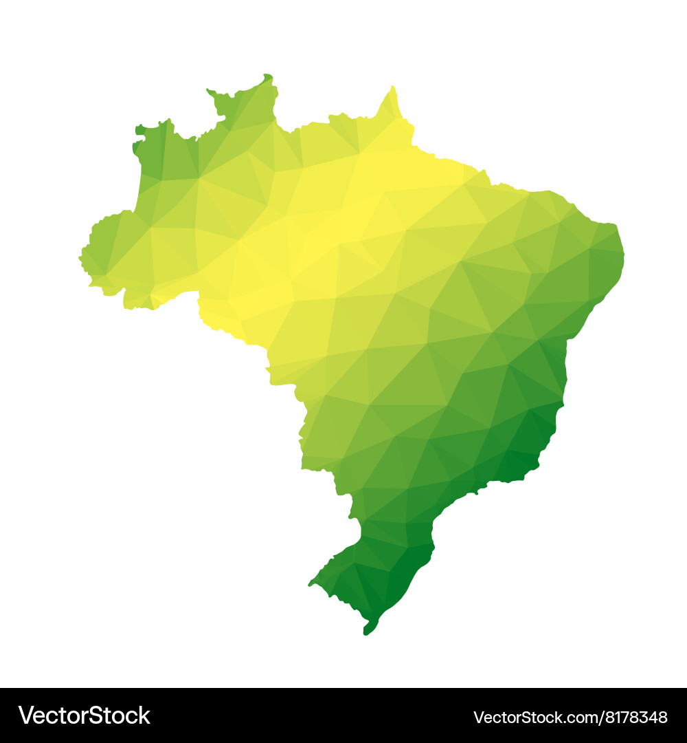 Brazil abstract polygonal map Royalty Free Vector Image
