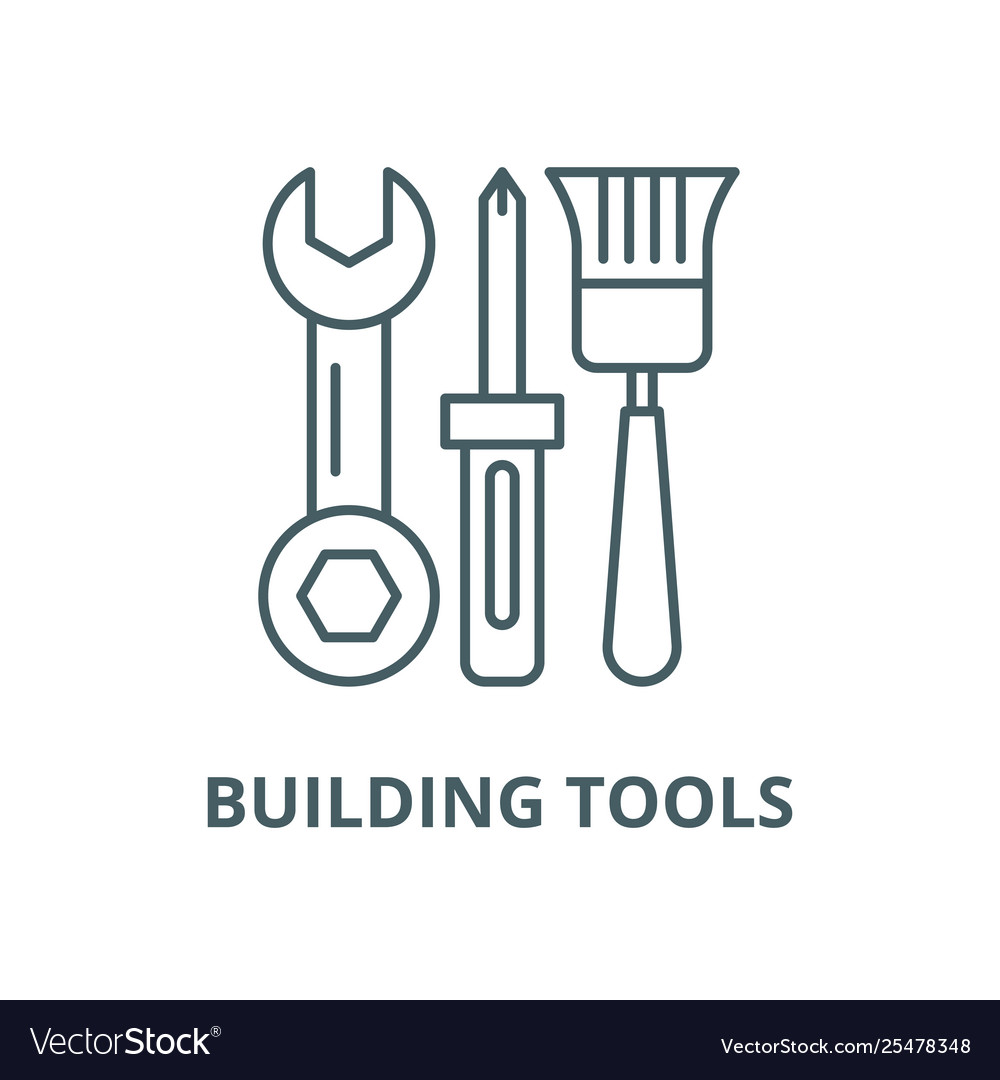 Building tools line icon linear concept