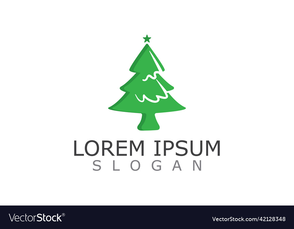 Christmas pine logo or icon forest nature simple