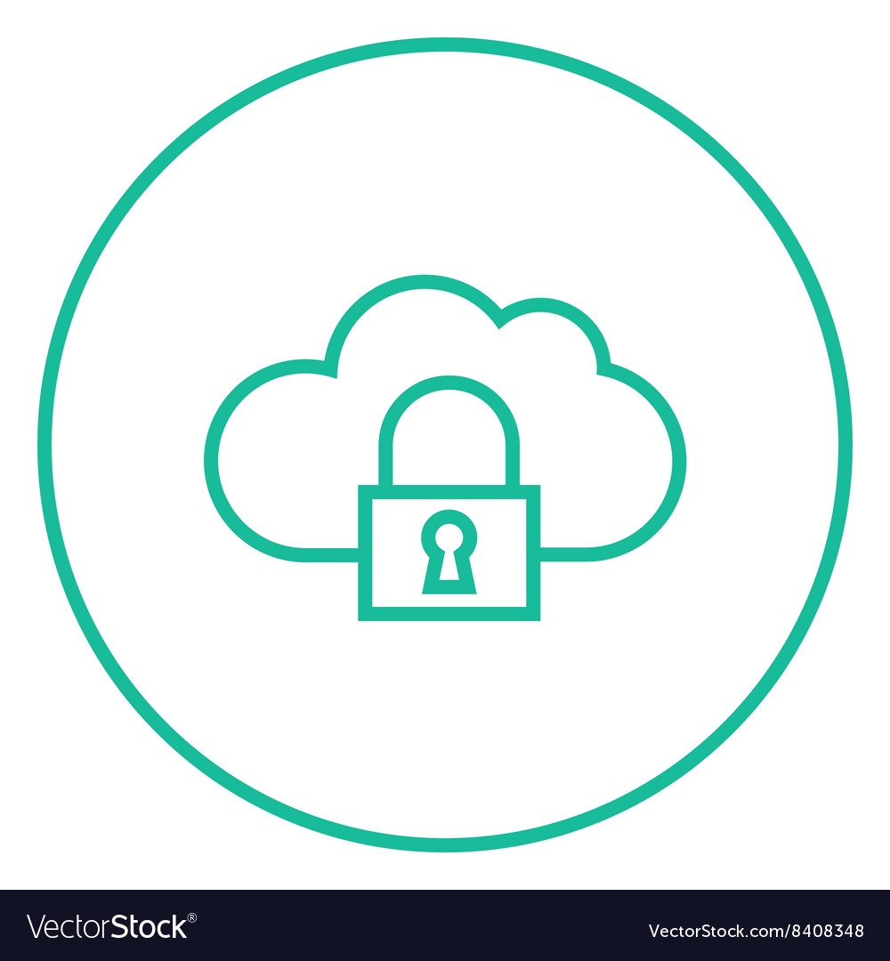 Cloud computing security line icon