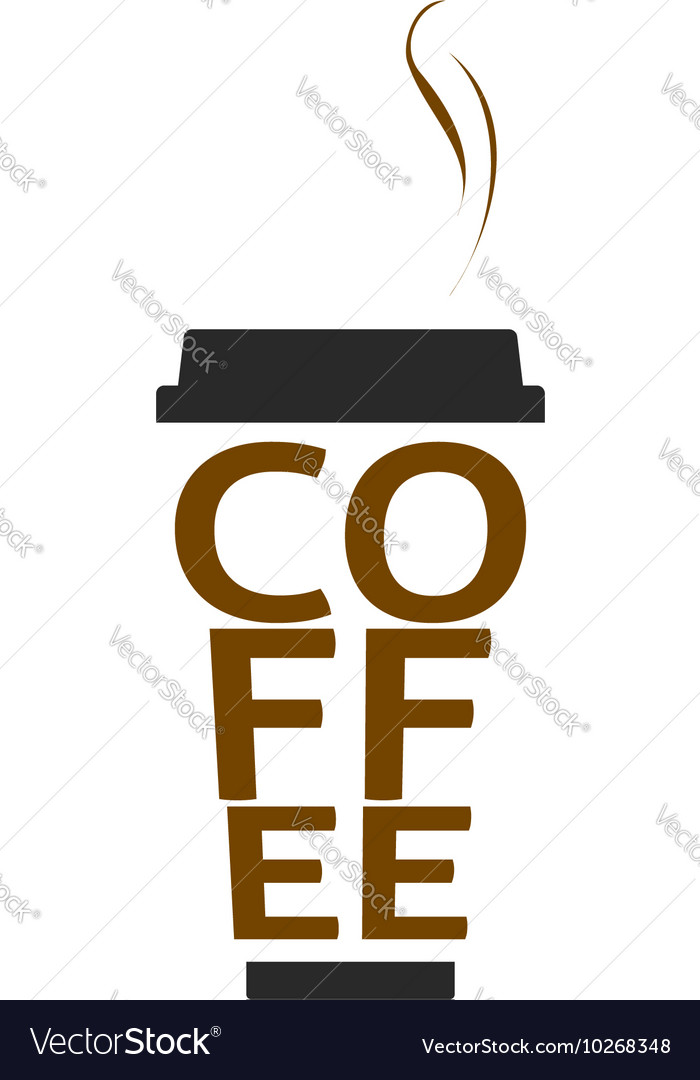 Download Coffee cup logo isolated paper mug text Royalty Free Vector