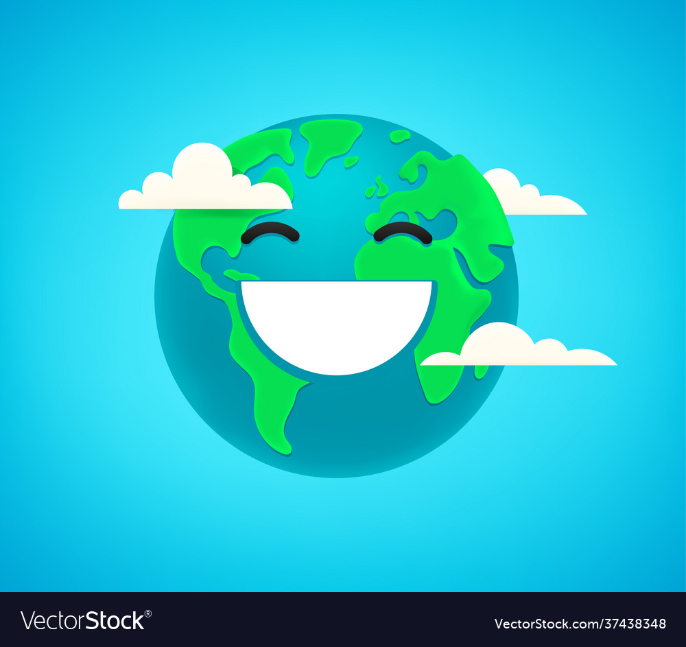 Cute character - mother earth happy day Royalty Free Vector