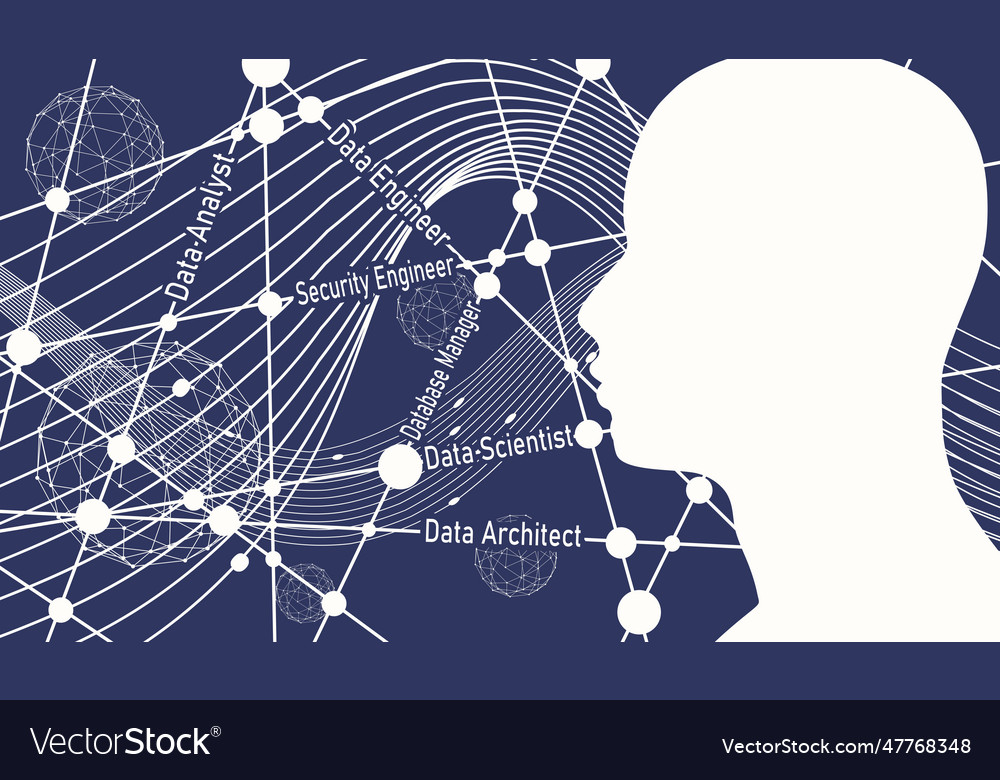 Data science and communication concept vector image Data science and communication concept