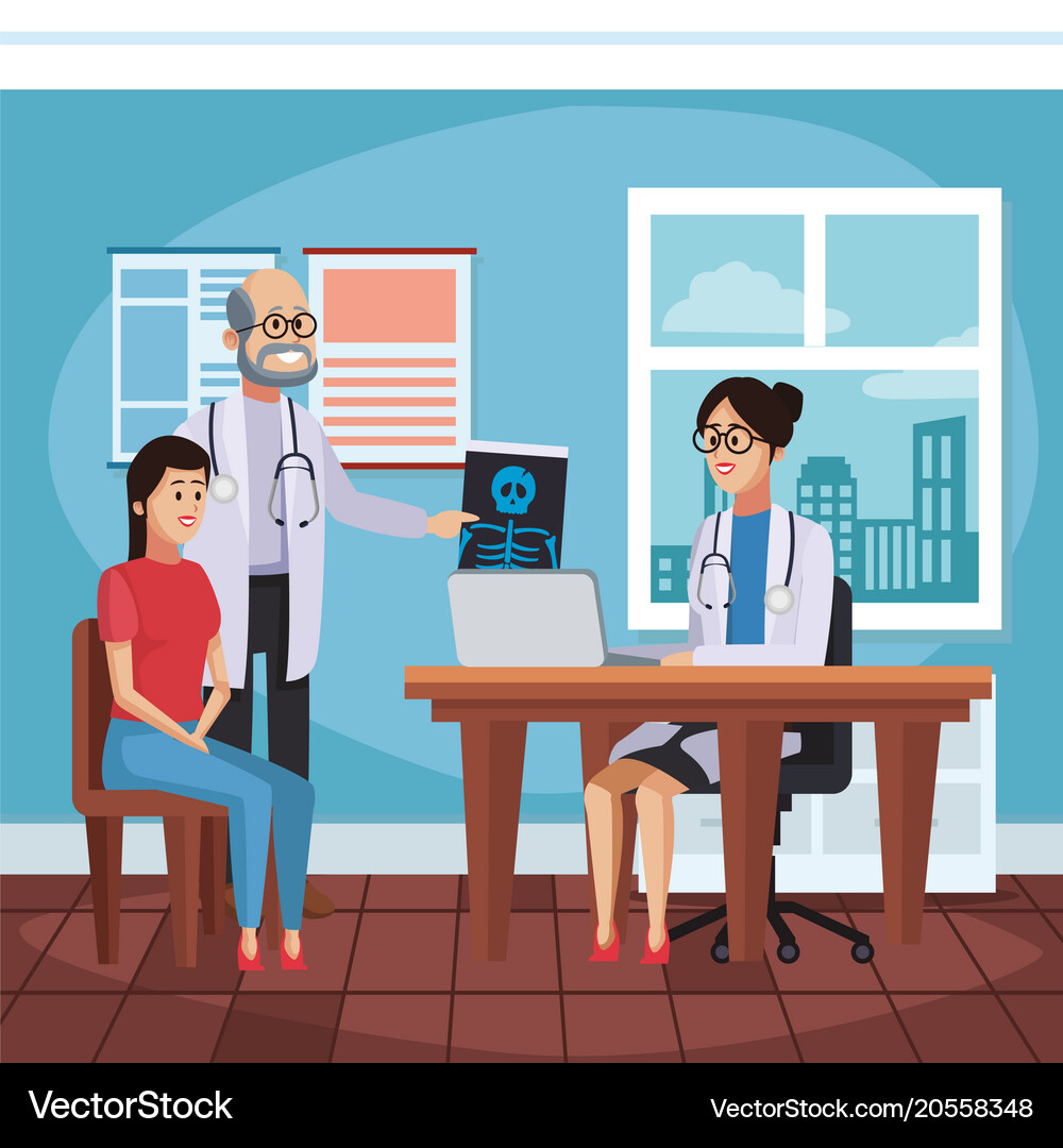 Doctors office cartoon Royalty Free Vector Image