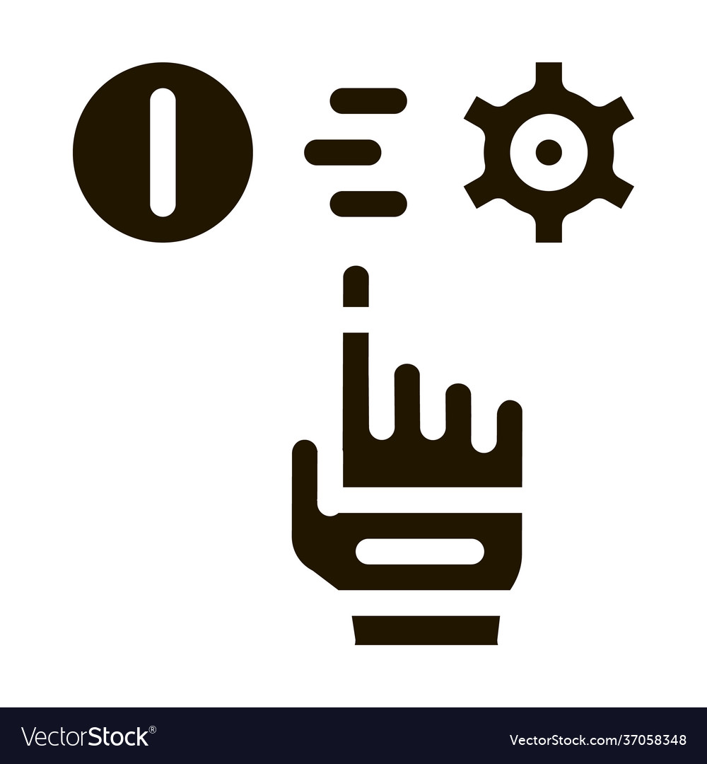 Error in automated settings icon glyph vector image Error in automated settings icon glyph