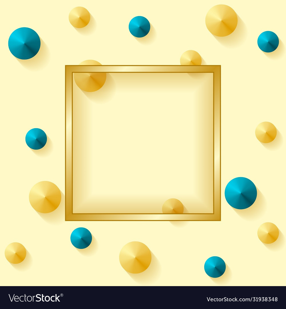 Golden background with square frame