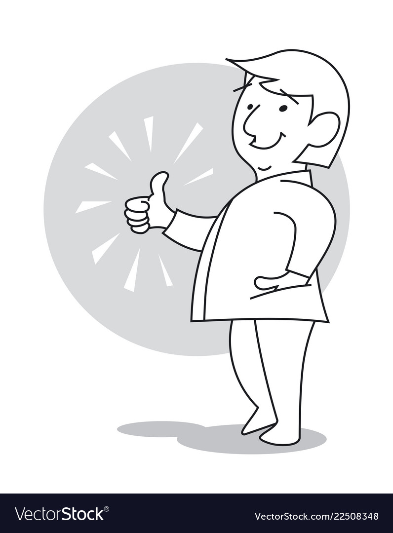 Man smiling and gesturing thumb-up