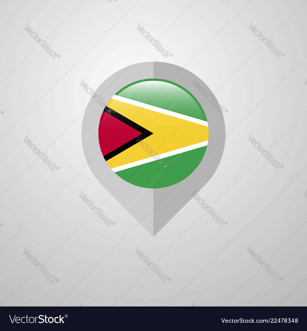 Karten-Navigation Pointer mit guyana Flag Design