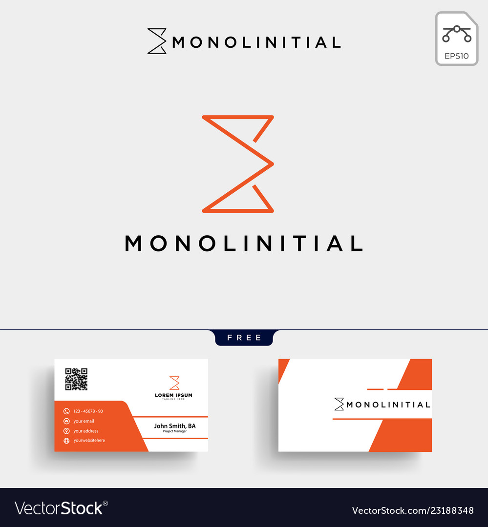 Minimal e initial logo template and business card