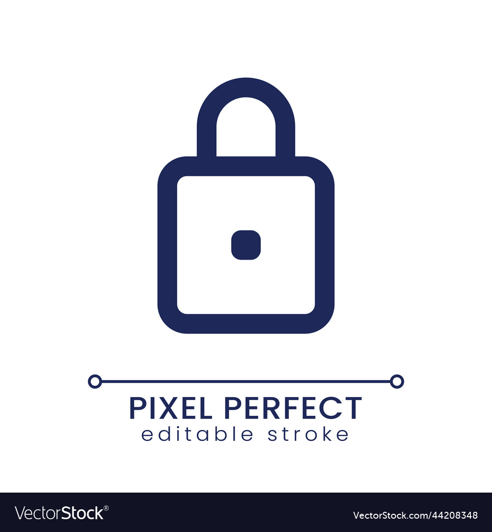 Padlock pixel perfect linear ui icon vector image Padlock pixel perfect linear ui icon