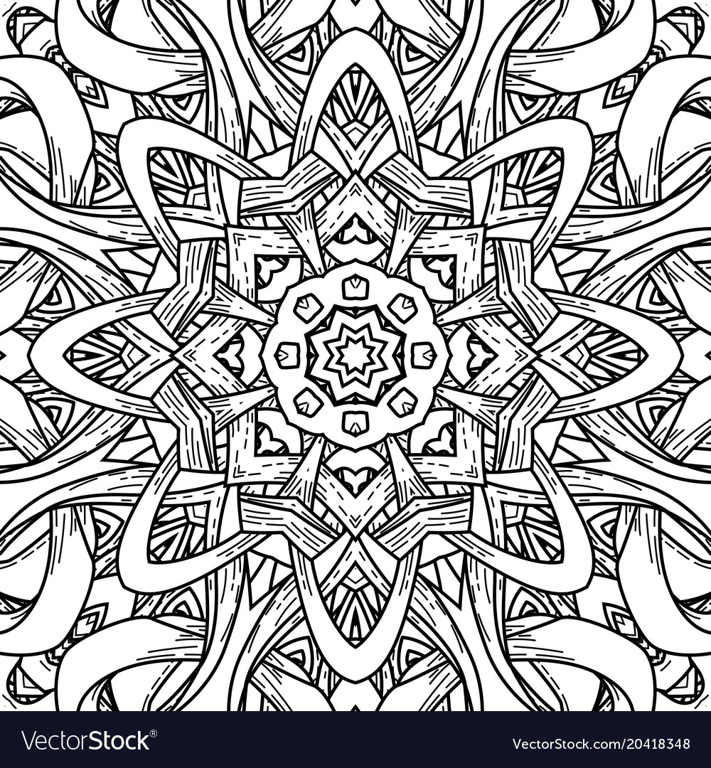 Seamless Pattern In Mandala Style Royalty Free Vector Image