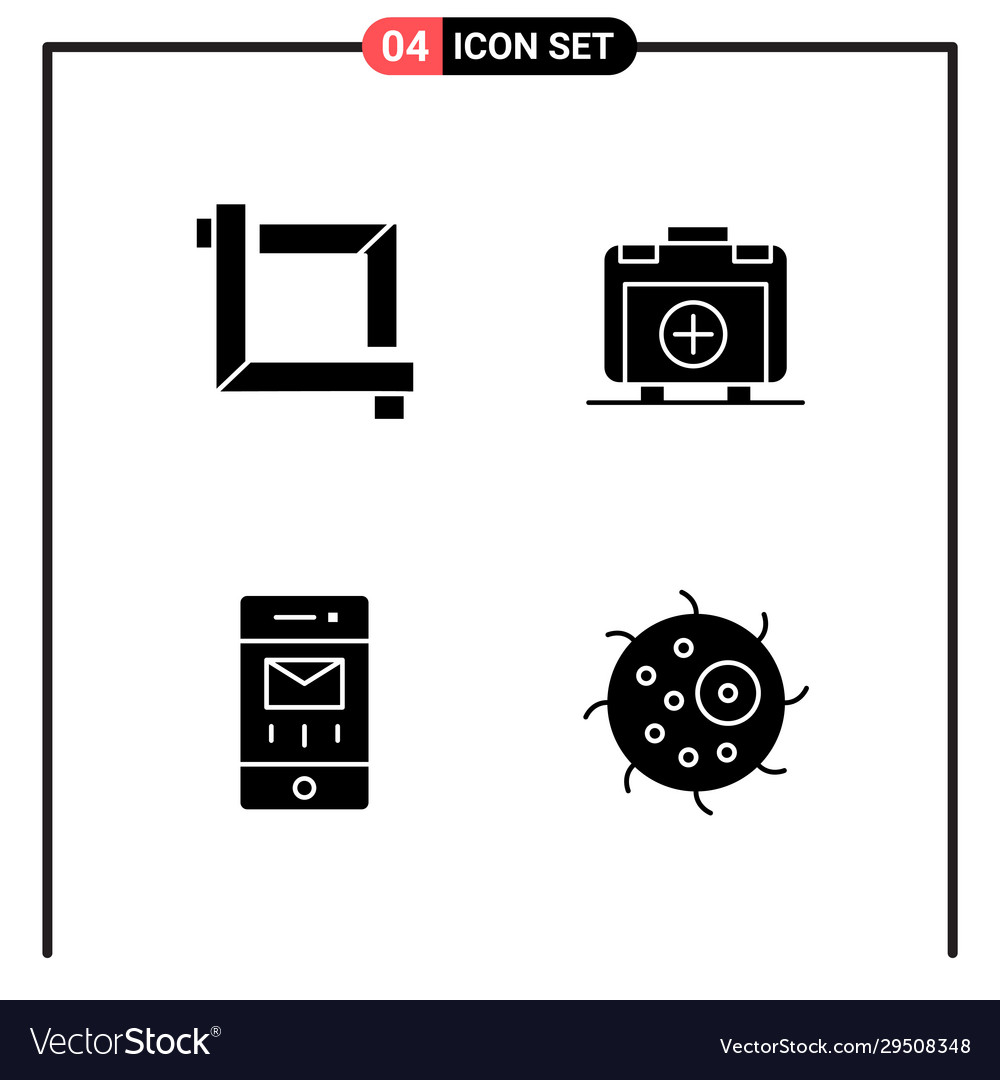 Set 4 solid style icons for web and mobile Vector Image Set 4 solid style icons for web and mobile