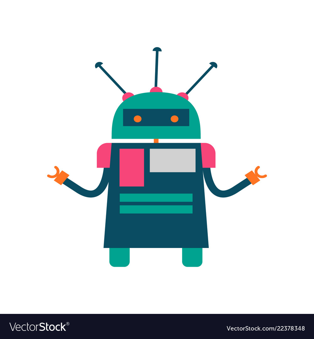 Set of robots in cartoon style isolated vector image Set of robots in cartoon style isolated