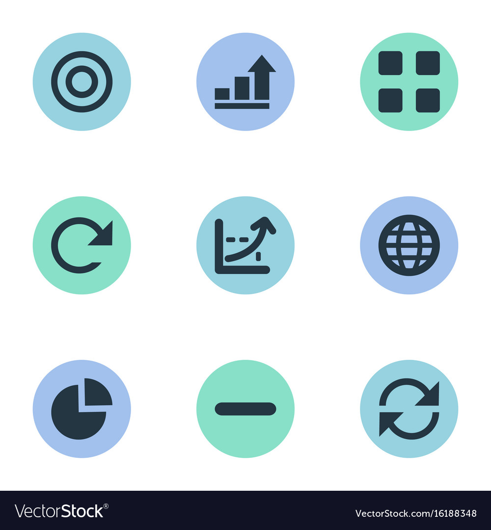 Set of simple analytics icons