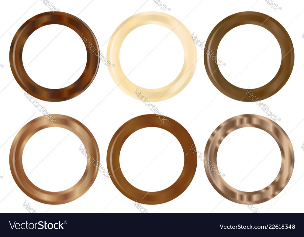 Six Wooden Curtain Rings Royalty Free Vector Image