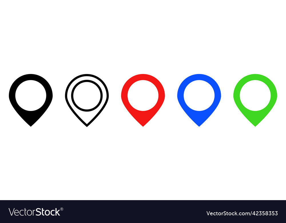 A set of map pin icons or location information Vector Image A set of map pin icons or location information
