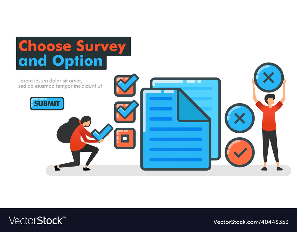 Choose survey and option line make choices vector image Choose survey and option line make choices