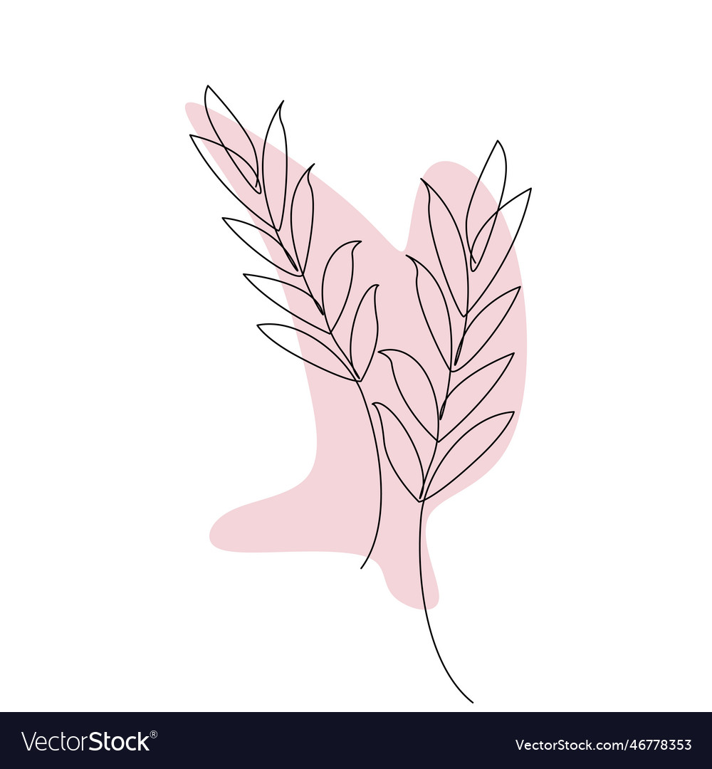 Continuous simple single abstract line branches vector image Continuous simple single abstract line branches