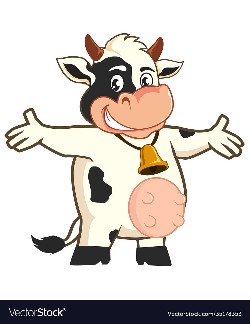 Cow mascot cartoon Royalty Free Vector Image - VectorStock