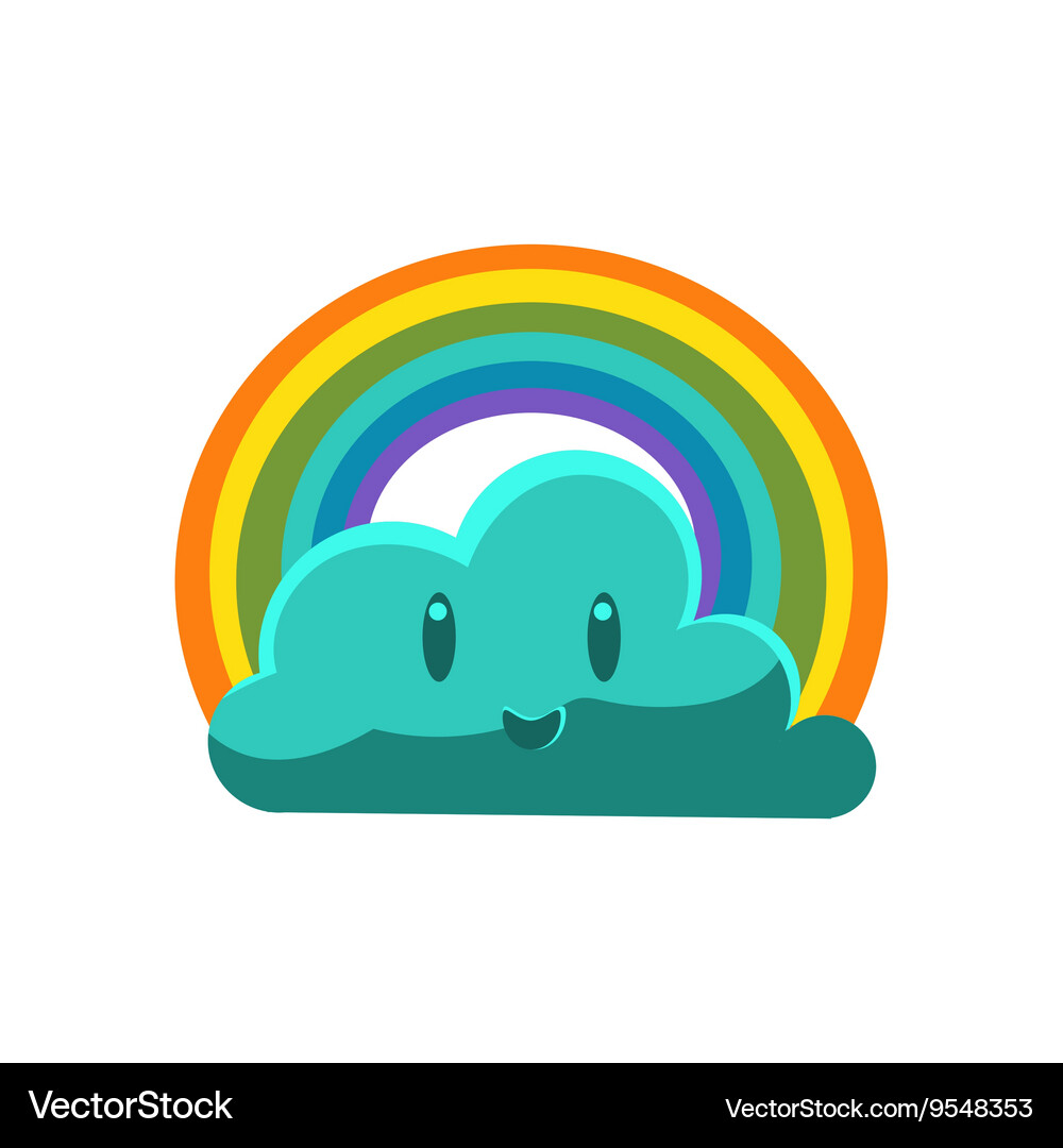 Cute Cloud with Rainbow Royalty Free Vector Image