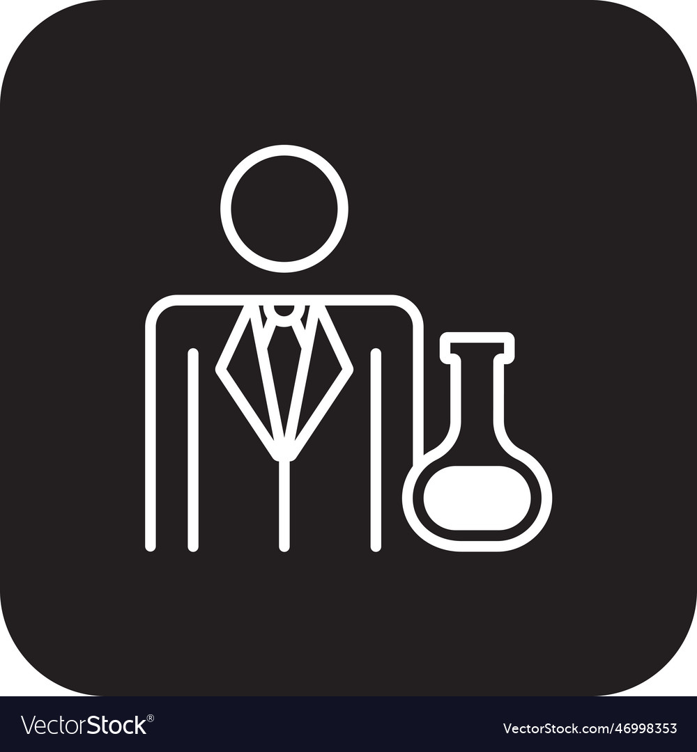 Data scientist management icon with black vector image Data scientist management icon with black
